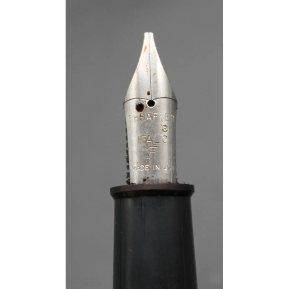 Lot of 3 Sheaffer Fountain Pens Black w Silver Trim Vintage Style